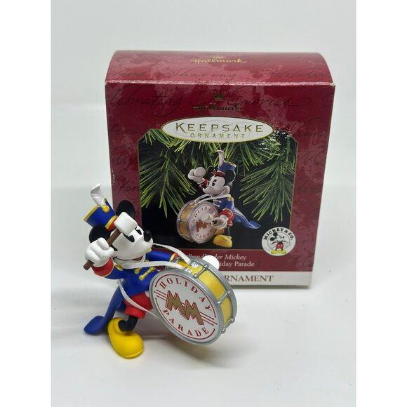 Vintage 1997 Hallmark Keepsake Mickey Mouse Drummer 2.75" Christmas Ornament USA - Picture 1 of 5